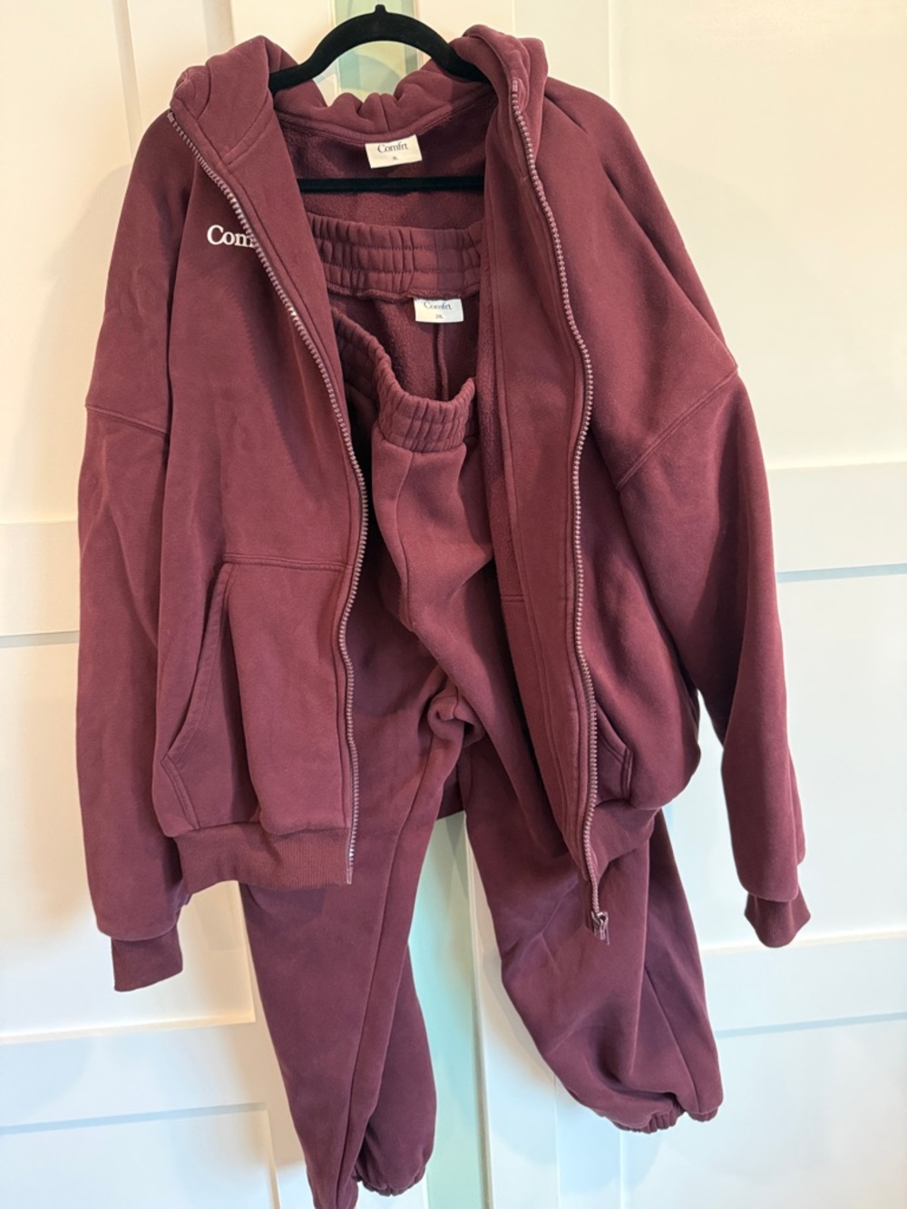 COMFRT Cozy Zip Hoodie & Joggers Set - Maroon